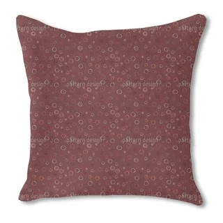 Circles in Red Burlap Pillow Single Sided