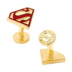 Men's Cufflinks Inc Gold Enamel Superman Shield Cufflinks Gold
