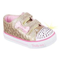 Girls' Skechers Twinkle Toes Shuffles Starlight Style Sneaker Gold/Pink
