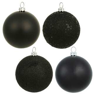 2.75-inch Black 4 Finish Assorted Ornaments (Case of 20)