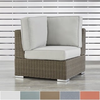 Barbados Mocha Wicker Outdoor Cushioned Sectional Corner Chair by NAPA LIVING