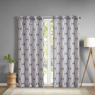 Madison Park Luna Texture Printed Curtain Panel