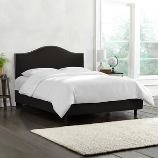 Skyline Furniture Linen Black Nail Button Bed