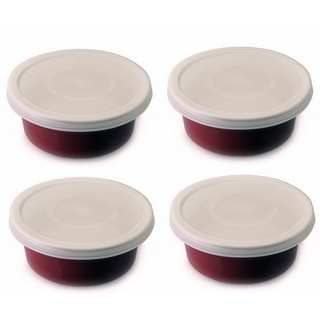 Geminis Red Stoneware 4-inch x 2-inch Round Baking Dishes (Pack of 4)