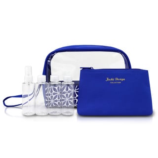 Jacki Design Contour 6-piece Cosmetic Toiletry Bag Set w/Travel Bottle Set