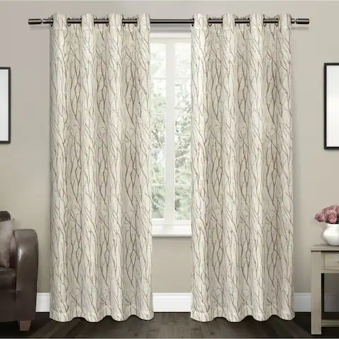 ATI Home Oakdale Textured Linen Sheer Curtain Panel Pair