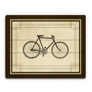 'Vintage Bicycle' Brown Wood Wall Art