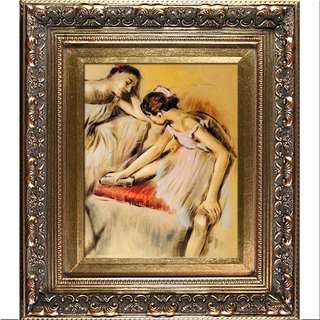 Edgar Degas 'Dancers in Repose' Hand Painted Framed Canvas Art