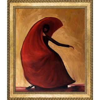 Justyna Kopania 'Flamenco' Hand Painted Framed Canvas Art
