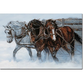 WGI Gallery 'Winter Wind Horses' Wall Art Printed on Wood