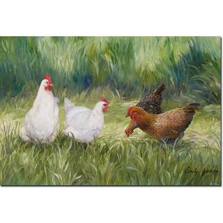 WGI Gallery 'The Girls (Chickens)' Wall Art Printed on Wood