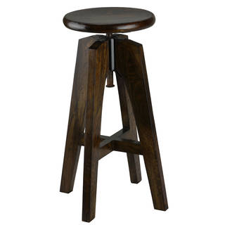 Bare Decor Rorie Adjustable Swivel Solid Wood Counter Height Stool