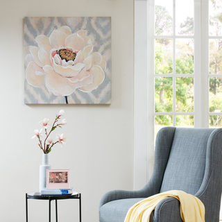 Madison Park Inspired Blossoms Coral Paint Emb Canvas