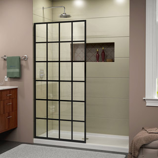 Linea Frameless Shower Door 34 in. x 72 in. Open Entry Design