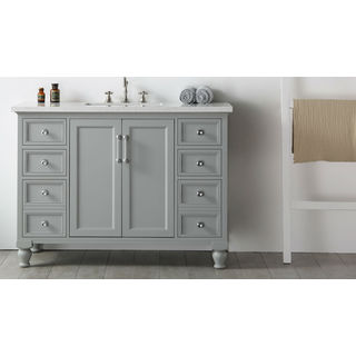 Legion Furniture Quartz Top 48-inch Cool Grey Single Bathroom Vanity
