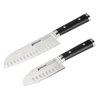 Anolon Imperion Damascus Steel Cutlery Santoku Knife Set, 2-Piece