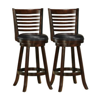 Woodgrove Cappuccino Bonded Leather Bar Stool (Set of 2)
