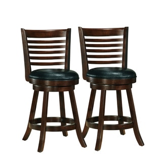 Woodgrove Cappuccino Bonded Leather Counter Height Bar Stool (Set of 2)