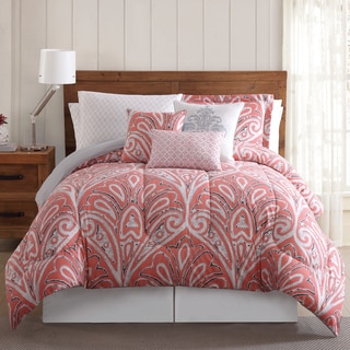 Sedona Damask Floral 12-piece Bed in a Bag Comforter Set with BONUS Pillowcases