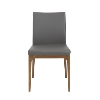 Sully Grey Leatherette and Walnut Dining Chair (Set of 2)