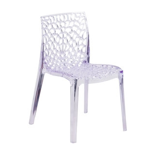 Offex Vision Series Home Outdoor Transparent Stacking Side Chair