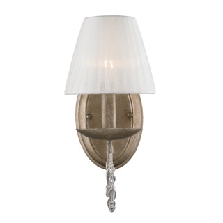 Golden Lighting Mirabella Steel/Glass 1-light Wall Sconce With Pearl Chiffon Shade