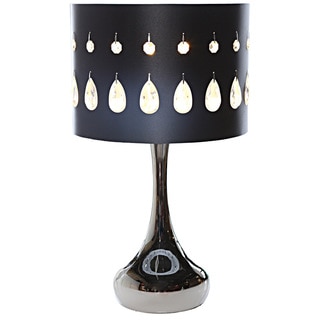River of Goods Silver Crystal Noir 21-inch High Table Lamp with Chrome Base