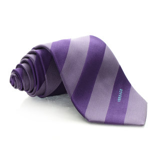 Versace Purple Uniform Stripe Tie