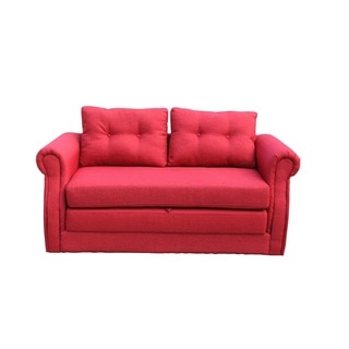 Lucca Red Convertible Sleeper Loveseat