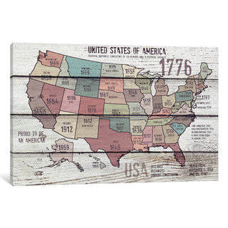 iCanvas The United States Of America Map III by Irena Orlov Canvas Print