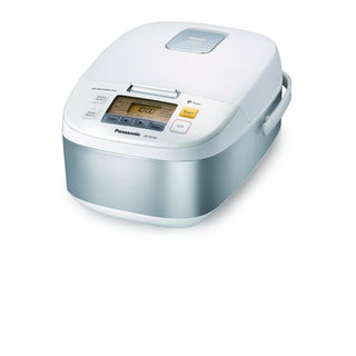 Panasonic 5-Cup Microcomputer Controlled Rice Cooker, Stainless Steel/White