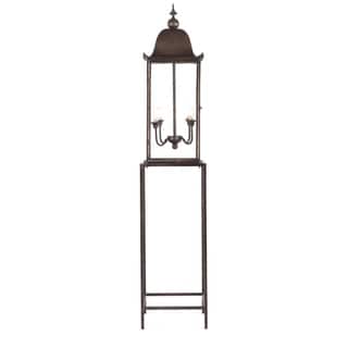 Artezia Black/Brown Aluminum/Glass 4-light Post Lantern Floor Lamp
