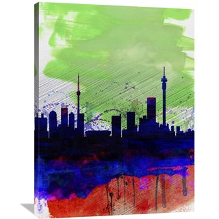 Naxart Studio 'Johannesburg Watercolor Skyline' Stretched Canvas Wall Art