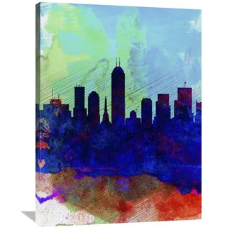 Naxart Studio 'Indianapolis Watercolor Skyline' Stretched Canvas Wall Art