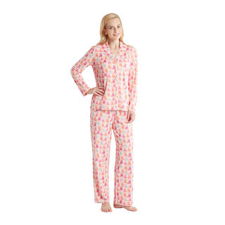 HipStyle Elke Peach Owl 3-piece Pajama Set