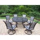 Aluminum 7-Piece Outdoor Patio Dining Set with Swivel Rocker Chairs - Thumbnail 0