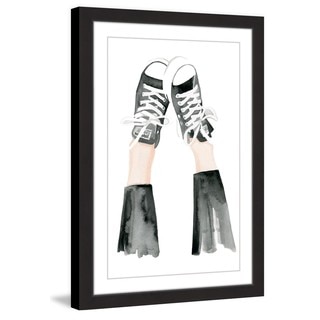 Marmont Hill - 'Black and White Kicks' by Dena Cooper Framed Painting Print