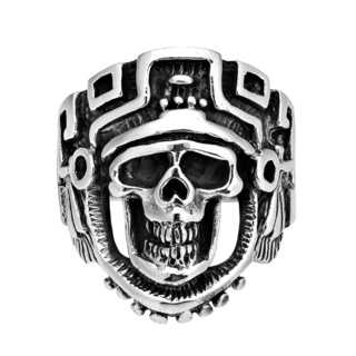 Handmade Skeleton Skull Knight Sterling Silver Ring (Thailand)