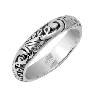 Swirl Harmony .925 Sterling Silver Band Ring (Thailand)