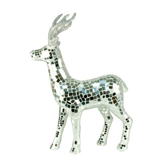 Silvertone Plastic Mirrored 19.25-inch Standing Mosaic Deer