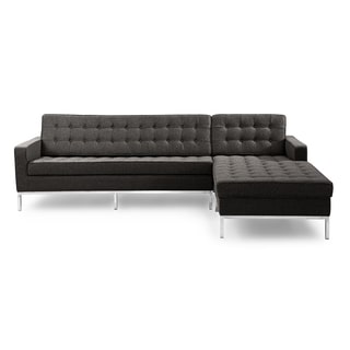 Kardiel Florence Knoll-Style Cashmere Wool Right Chaise Sectional Sofa