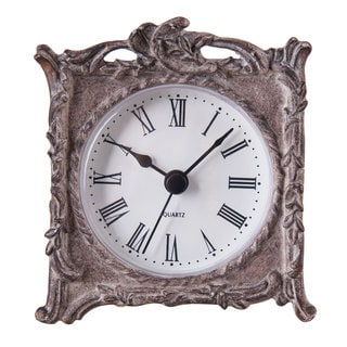 Mylie Silvertone Resin Tabletop Clock