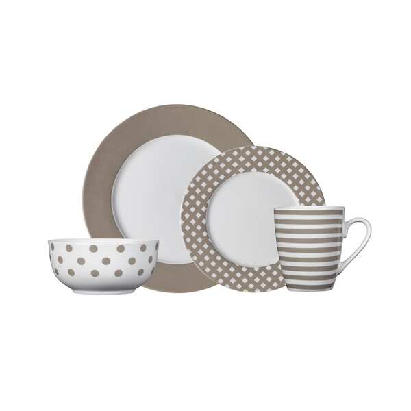 Pfaltzgraff Kenna Taupe Porcelain Dinnerware Set (16-piece Set)