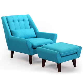 Kardiel Stuart Mid-century Modern Cashmere Wool Lounge Chair and Ottoman