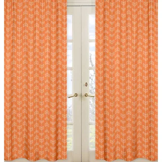 Sweet Jojo Designs Arrow Collection Orange and White Microfiber Curtain Panel Pair