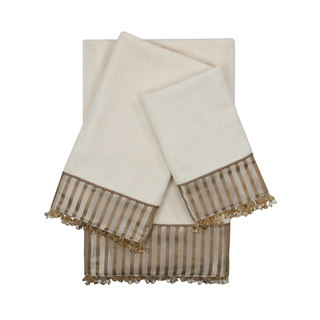 Sherry Kline Bellevue Ecru 3-piece Decorative Embellished Towel Set