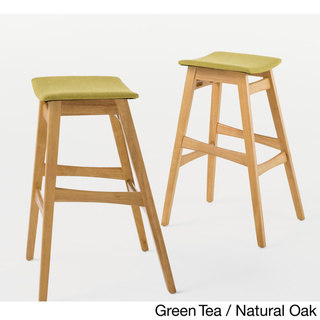 Emmaline Mid-Century Fabric Bar Stool (Set of 2) by Christopher Knight Home