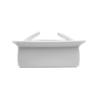 Concavo White Porcelain 2.25-inch Covered Butter Dish