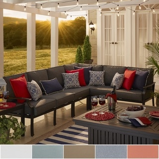 Matira Metal Modern 4-piece 6-seater L-shaped Outdoor Sectional by NAPA LIVING
