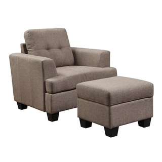 Emerald Clearview Brown Microfiber Contemporary Chair